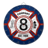 Aangepast nummer brandstation | dartbord (Voorkant)