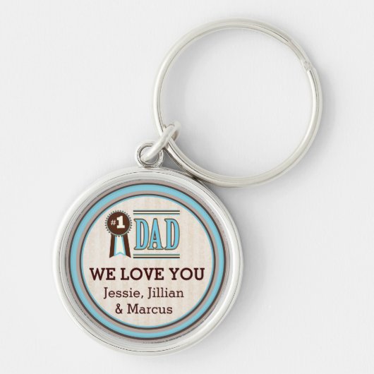 Aangepast nummer één pap Vaderdag Sleutelhanger (Voorkant)