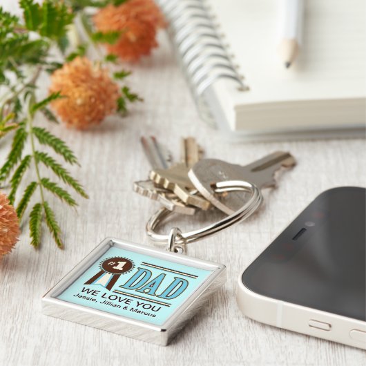 Aangepast nummer één Sleutelhanger van de Vaderdag (Zijkant)
