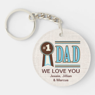 Aangepast nummer één Vaderdag van papa Sleutelhanger