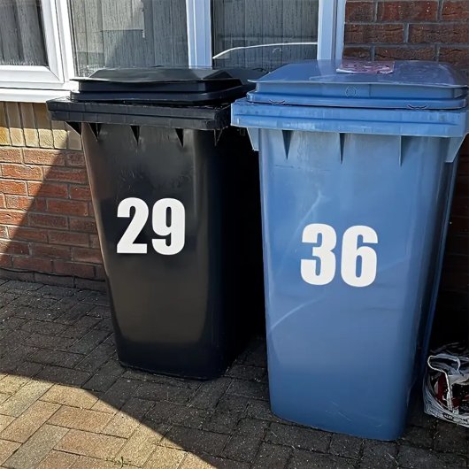 Aangepast nummer recyclingbak afval straat Adres Sticker