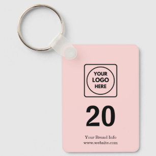 Aangepast nummer roze   Bedrijfsvastgoed Logo Key Sleutelhanger