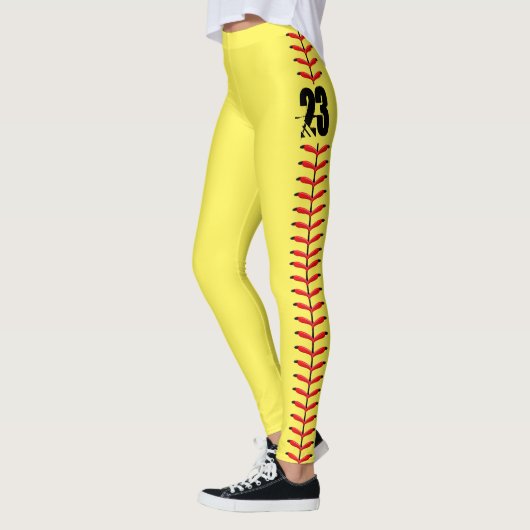 Aangepast nummer Softball Leggings (Links)
