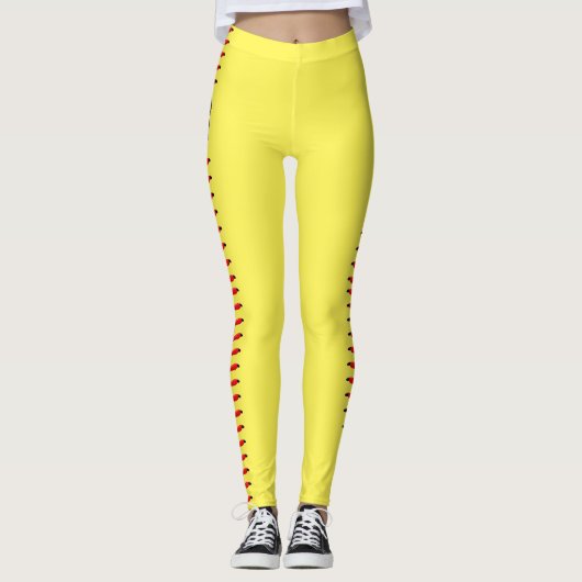 Aangepast nummer Softball Leggings (Voorkant)