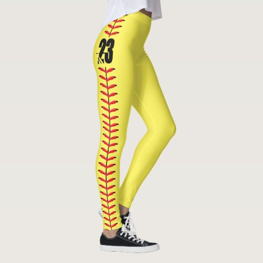 Aangepast nummer Softball Leggings (Rechts)