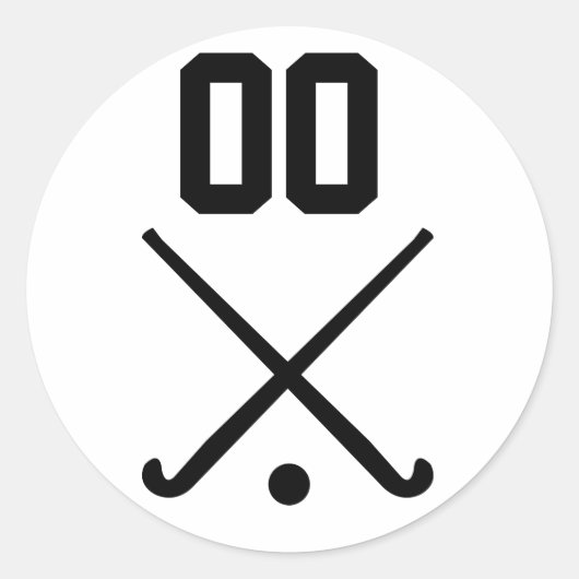 Aangepast nummer Team veld hockey Ronde Sticker (Voorkant)