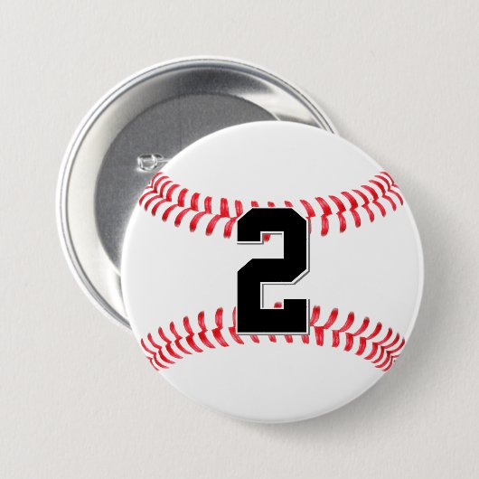 Aangepast nummer / tekst op baseballspeler shirt S Ronde Button 7,6 Cm (Voorkant /achterkant)