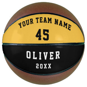 Aangepast nummer van het gele team van Basketball Basketbal