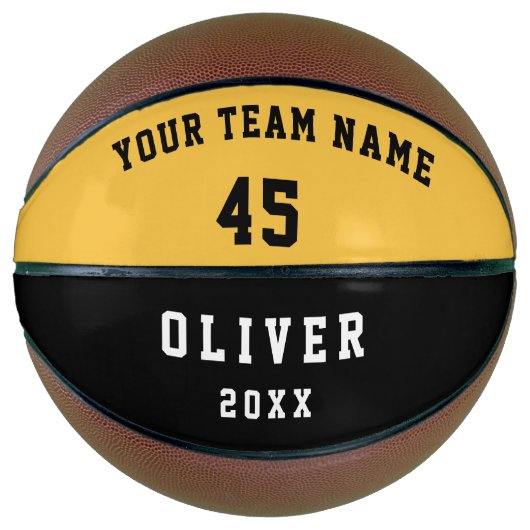 Aangepast nummer van het gele team van Basketball Basketbal (Voorkant)