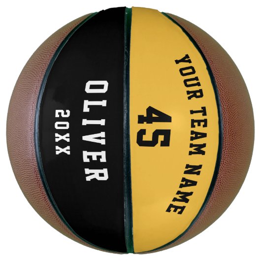 Aangepast nummer van het gele team van Basketball Basketbal (Verticaal)