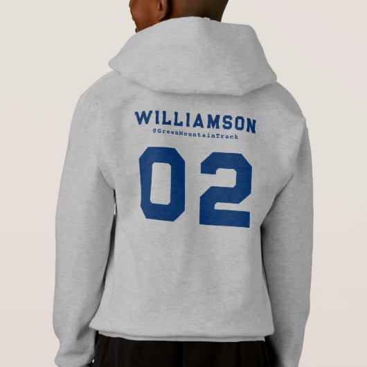 Aangepast nummer van track- en veldteamnaam (Achterkant)