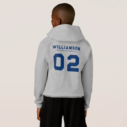 Aangepast nummer van track- en veldteamnaam (Achterkant volledig)