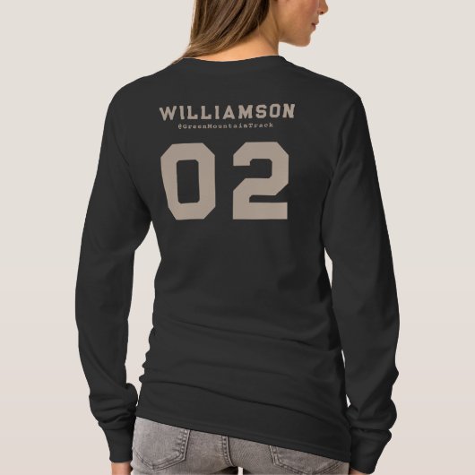 Aangepast nummer van track- en veldteamnaam t-shirt (Achterkant)