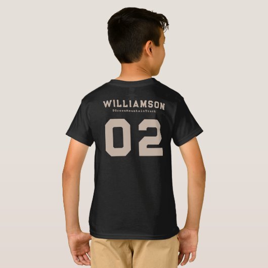 Aangepast nummer van track- en veldteamnaam t-shirt (Achterkant volledig)
