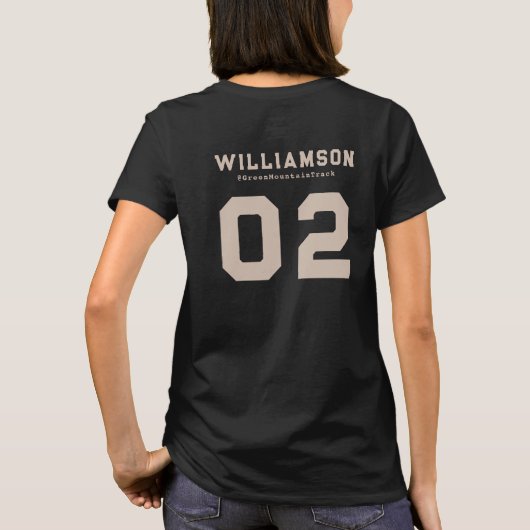 Aangepast nummer van track- en veldteamnaam t-shirt (Achterkant)