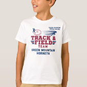 Aangepast nummer van track- en veldteamnaam t-shirt (Voorkant)