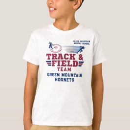 Aangepast nummer van track- en veldteamnaam t-shirt