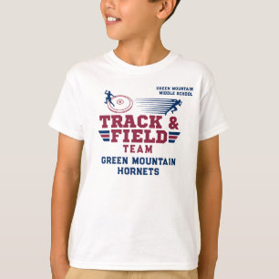 Aangepast nummer van track- en veldteamnaam t-shirt
