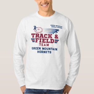 Aangepast nummer van track- en veldteamnaam t-shirt