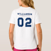 Aangepast nummer van track- en veldteamnaam t-shirt (Achterkant)