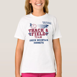 Aangepast nummer van track- en veldteamnaam t-shirt