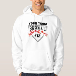 Aangepast nummer voor Baseball-team met basistitel Hoodie