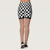 Aangepast nummer zwarte witte gecheckte vlag afdru leggings (Achterkant)