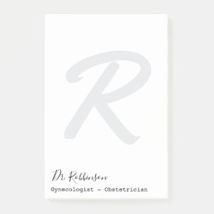 Aangepast Obgyn Verloskundige Gynaecoloog Monogram Post-it® Notes