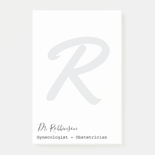 Aangepast Obgyn Verloskundige Gynaecoloog Monogram Post-it® Notes (Voorkant)