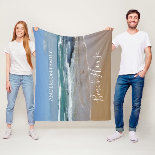 Aangepast Ocean Beach Fleece Deken (In situ)
