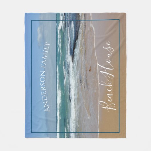 Aangepast Ocean Beach Fleece Deken (Voorkant)