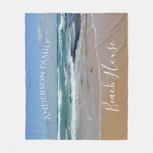 Aangepast Ocean Beach Fleece Deken (Voorkant)