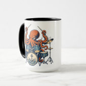 Aangepast Octopus Drummer Design Mok (Voorkant links)