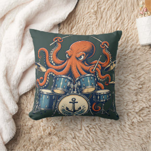 Aangepast Octopus Drummer Ontwerp Kussen