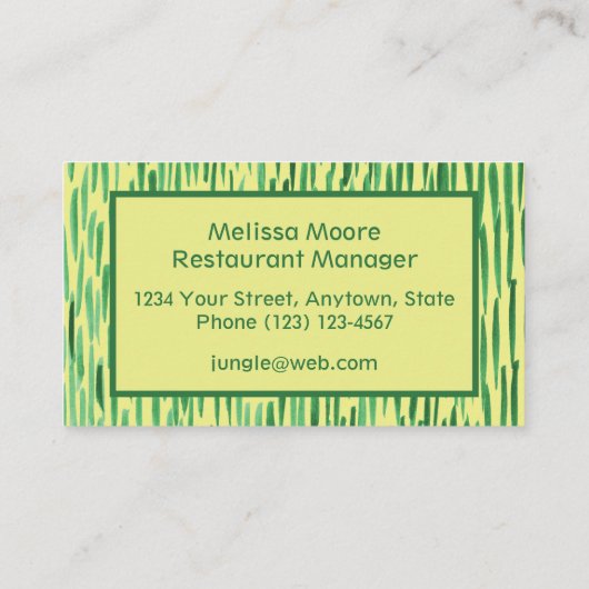 Aangepast Oerwoud-Visitekaartje voor Vibe Visitekaartje (Achterkant)