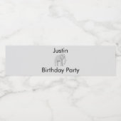 Aangepast olifant verjaardag waterfles label etiket (Enkel label)