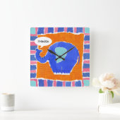 Aangepast olifant vierkante klok (Huis)