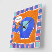 Aangepast olifant vierkante klok (Hoek)