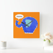 Aangepast olifant vierkante klok (Huis)