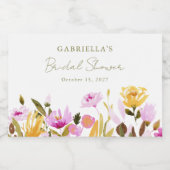 Aangepast Olijf Roze Waterverf Florence Vrijgezell Sparkling Wijnetiket (Enkel label)