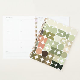 Aangepast Olijfgroen Koraal Oranje Taupe Kunstpatr Planner