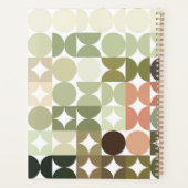 Aangepast olive Green Coral Oranje Taupe Art Patro Planner (Achterkant)