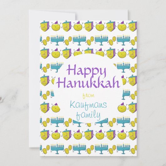 Aangepast om jouw naam Hanukkah schattige en grapp Kaart (Voorkant)