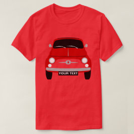 Aangepast om klassieke rode fiat 500 aan te passe t-shirt