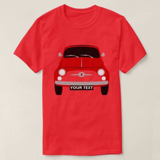 Aangepast om  klassieke rode fiat 500 aan te passe t-shirt (Design voorkant)