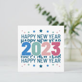 Aangepast om kleurrijk gelukkig nieuwjaar 2023 aan save the date (Staand voorkant)