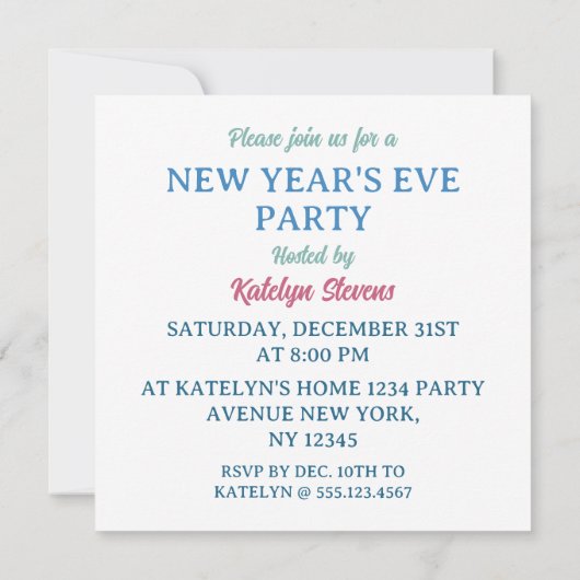 Aangepast om kleurrijk gelukkig nieuwjaar 2023 aan save the date (Achterkant)