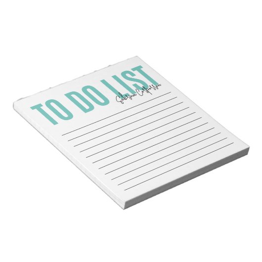 Aangepast om lijst te doen | BLAUWGROEN Notitieblok (Schuin)