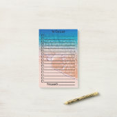 Aangepast om lijst te doen | Duidelijke watergolve Post-it® Notes (Op bureau)