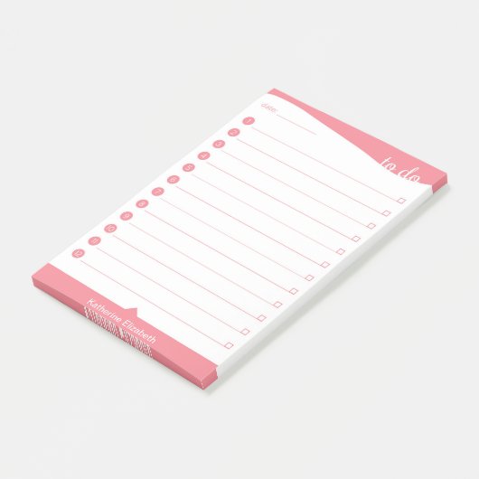 Aangepast om lijst te doen - Roze Post-it® Notes (Schuin)